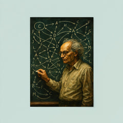 Alexander Grothendieck chalkboard storm of categories and arrows poster 8