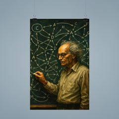 Alexander Grothendieck chalkboard storm of categories and arrows poster 9