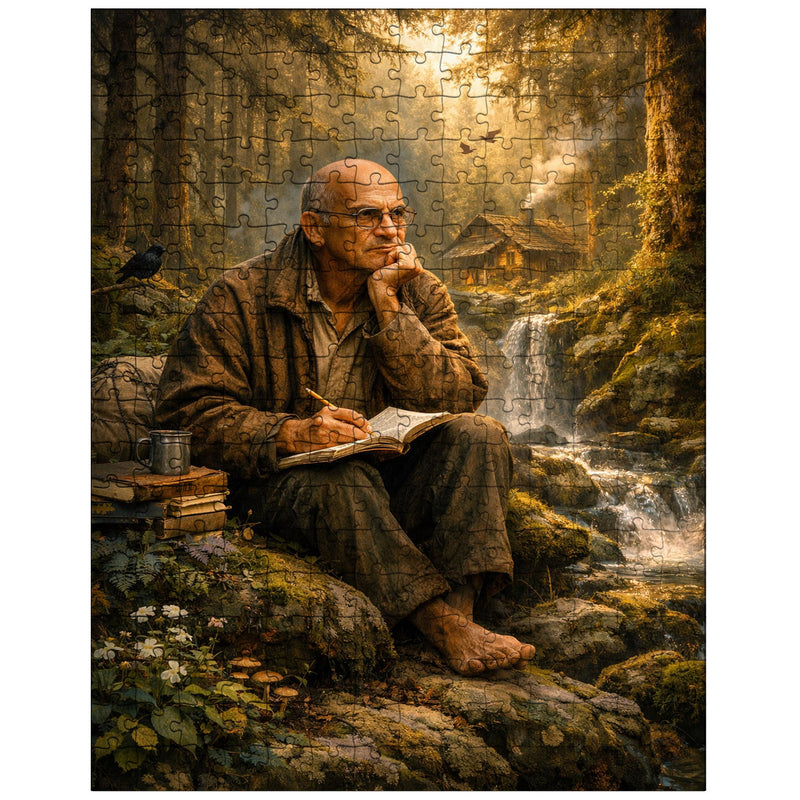 Alexander Grothendieck in forest exile contemplation jigsaw puzzle