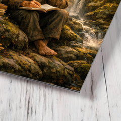 Alexander Grothendieck in forest exile contemplation metal print mockup