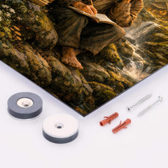 Alexander Grothendieck in forest exile contemplation metal print mockup