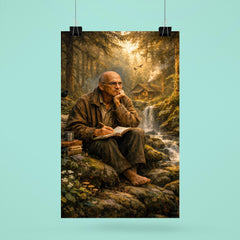 Alexander Grothendieck in forest exile contemplation poster 6