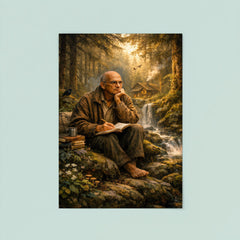 Alexander Grothendieck in forest exile contemplation poster 8