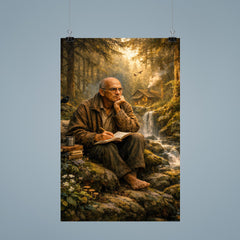 Alexander Grothendieck in forest exile contemplation poster 9