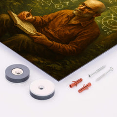 Alexander Grothendieck in forest exile with diagrams metal print mockup