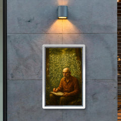 Alexander Grothendieck in forest exile with diagrams poster 2
