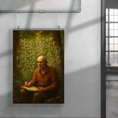 Alexander Grothendieck in forest exile with diagrams poster 4