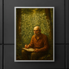 Alexander Grothendieck in forest exile with diagrams poster 5