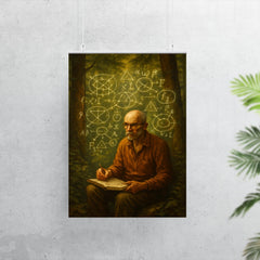 Alexander Grothendieck in forest exile with diagrams poster 7