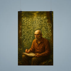 Alexander Grothendieck in forest exile with diagrams poster 9
