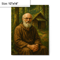 Alexander Grothendieck in forest hermit retreat metal print on a plain backdrop in size 12"x16".