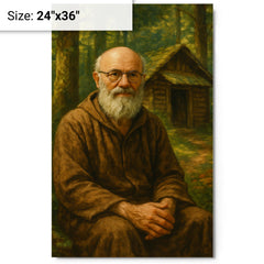 Alexander Grothendieck in forest hermit retreat metal print on a plain backdrop in size 24"x36".