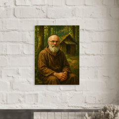Alexander Grothendieck in forest hermit retreat metal print mockup