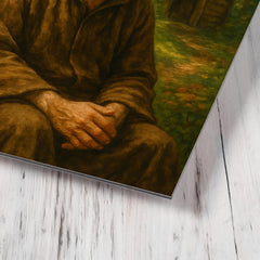 Alexander Grothendieck in forest hermit retreat metal print mockup