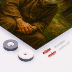 Alexander Grothendieck in forest hermit retreat metal print mockup