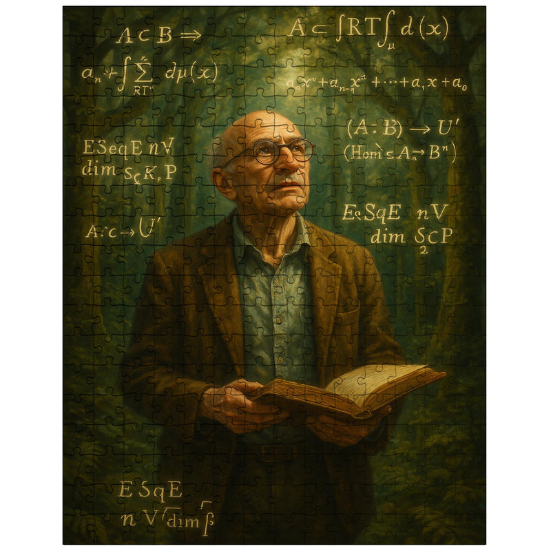 Alexander Grothendieck in forest of equations jigsaw puzzle