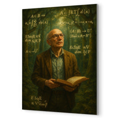Alexander Grothendieck in forest of equations metal print mockup