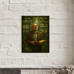 Alexander Grothendieck in forest of equations metal print mockup