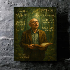 Alexander Grothendieck in forest of equations metal print mockup