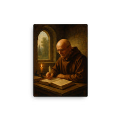Alexander Grothendieck in monastic solitude canvas print on a plain backdrop in size 12"x16".