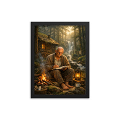 Alexander Grothendieck in reclusive forest solitude framed print on a plain backdrop in size 12"x16".