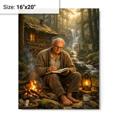 Alexander Grothendieck in reclusive forest solitude metal print on a plain backdrop in size 16"x20".