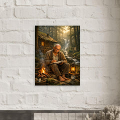 Alexander Grothendieck in reclusive forest solitude metal print mockup