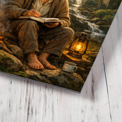 Alexander Grothendieck in reclusive forest solitude metal print mockup