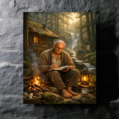 Alexander Grothendieck in reclusive forest solitude metal print mockup