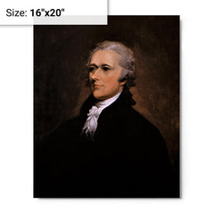 Alexander Hamilton by John Trumbull metal print on a plain backdrop in size 16"x20".