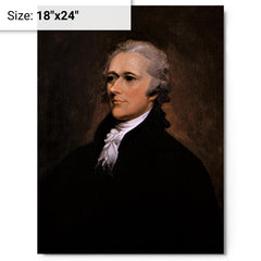Alexander Hamilton by John Trumbull metal print on a plain backdrop in size 18"x24".
