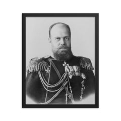 Alexander III of Russia framed print on a plain backdrop in size 16"x20".