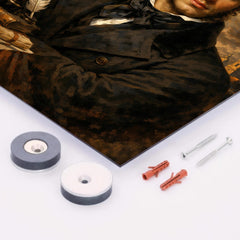 Alexander Pushkin in black frock coat metal print mockup
