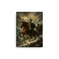Alexander Suvorov crossing the Alps canvas print on a plain backdrop in size 12"x16".