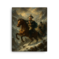 Alexander Suvorov crossing the Alps canvas print on a plain backdrop in size 16"x20".
