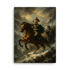 Alexander Suvorov crossing the Alps canvas print on a plain backdrop in size 18"x24".