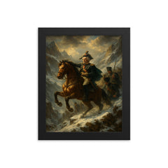 Alexander Suvorov crossing the Alps framed print on a plain backdrop in size 8"x10".