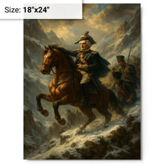 Alexander Suvorov crossing the Alps metal print on a plain backdrop in size 18"x24".