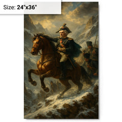Alexander Suvorov crossing the Alps metal print on a plain backdrop in size 24"x36".