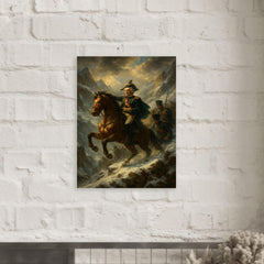 Alexander Suvorov crossing the Alps metal print mockup