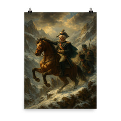 Alexander Suvorov crossing the Alps poster on a plain backdrop in size 8"x10".