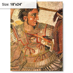 Alexander the Great Mosaic metal print on a plain backdrop in size 18"x24".
