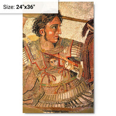 Alexander the Great Mosaic metal print on a plain backdrop in size 24"x36".