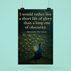 alexander the great short life of glory quote poster 6