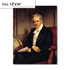 Alexander von Humboldt by Joseph Karl Stieler metal print on a plain backdrop in size 12"x16".