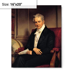 Alexander von Humboldt by Joseph Karl Stieler metal print on a plain backdrop in size 16"x20".