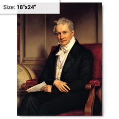 Alexander von Humboldt by Joseph Karl Stieler metal print on a plain backdrop in size 18"x24".
