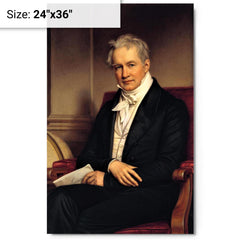 Alexander von Humboldt by Joseph Karl Stieler metal print on a plain backdrop in size 24"x36".