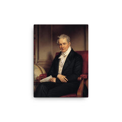 Alexander von Humboldt canvas print on a plain backdrop in size 12"x16".