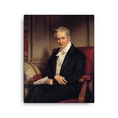 Alexander von Humboldt canvas print on a plain backdrop in size 16"x20".